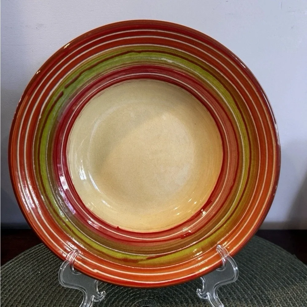 Pier 1 Imports VIA Terracotta Salad Soup Pasta Bowls Made In Portugal 9” *Read*